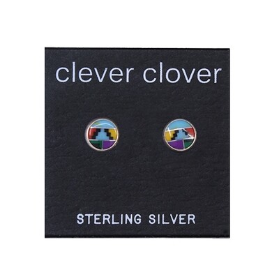 Mosaic 6mm Sterling Silver Circle Posts - P6-MOY