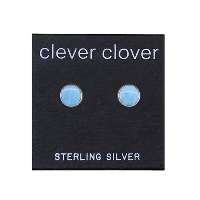 Sky Colored 6mm Sterling Silver Circle Posts - P6-LAR