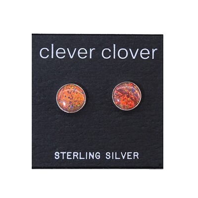 Opalescent 8mm Sterling Silver Circle Posts - P8-ROP