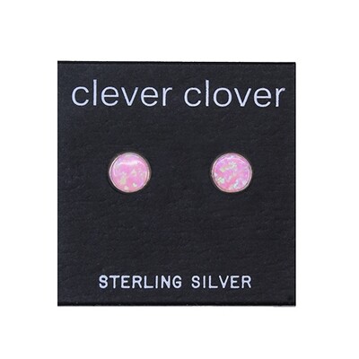 Opalescent 6mm Sterling Silver Circle Posts - P6-POP