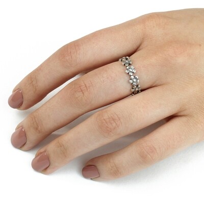 RP3036 Sterling Silver Flower Band