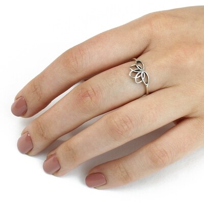 RP3073 Sterling Silver Lotus Ring
