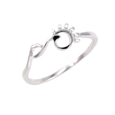 RP3676 Sterling Silver Dainty Wave/Sun/Mt Ring