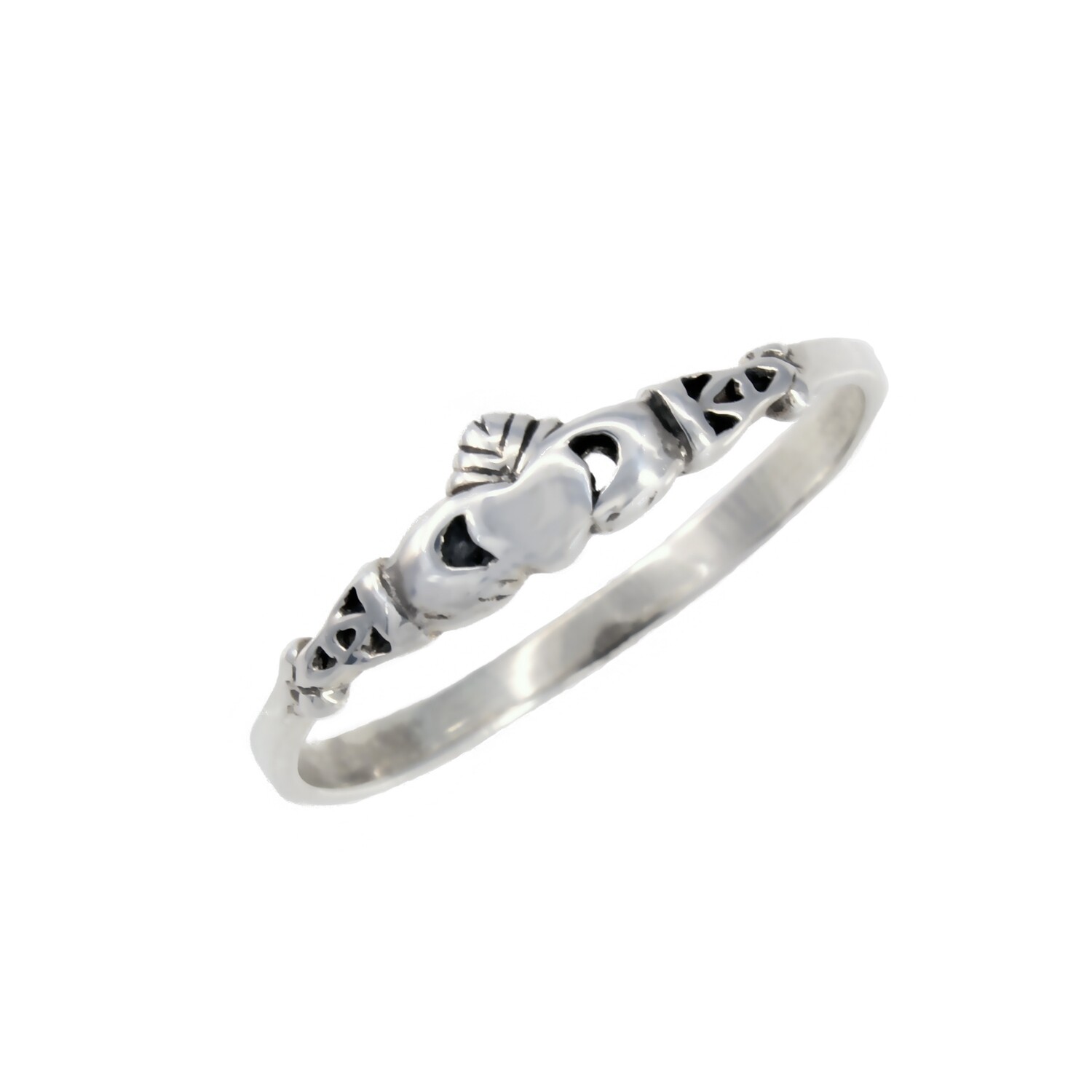 RP2231 Sterling Silver Tiny Claddaugh Ring