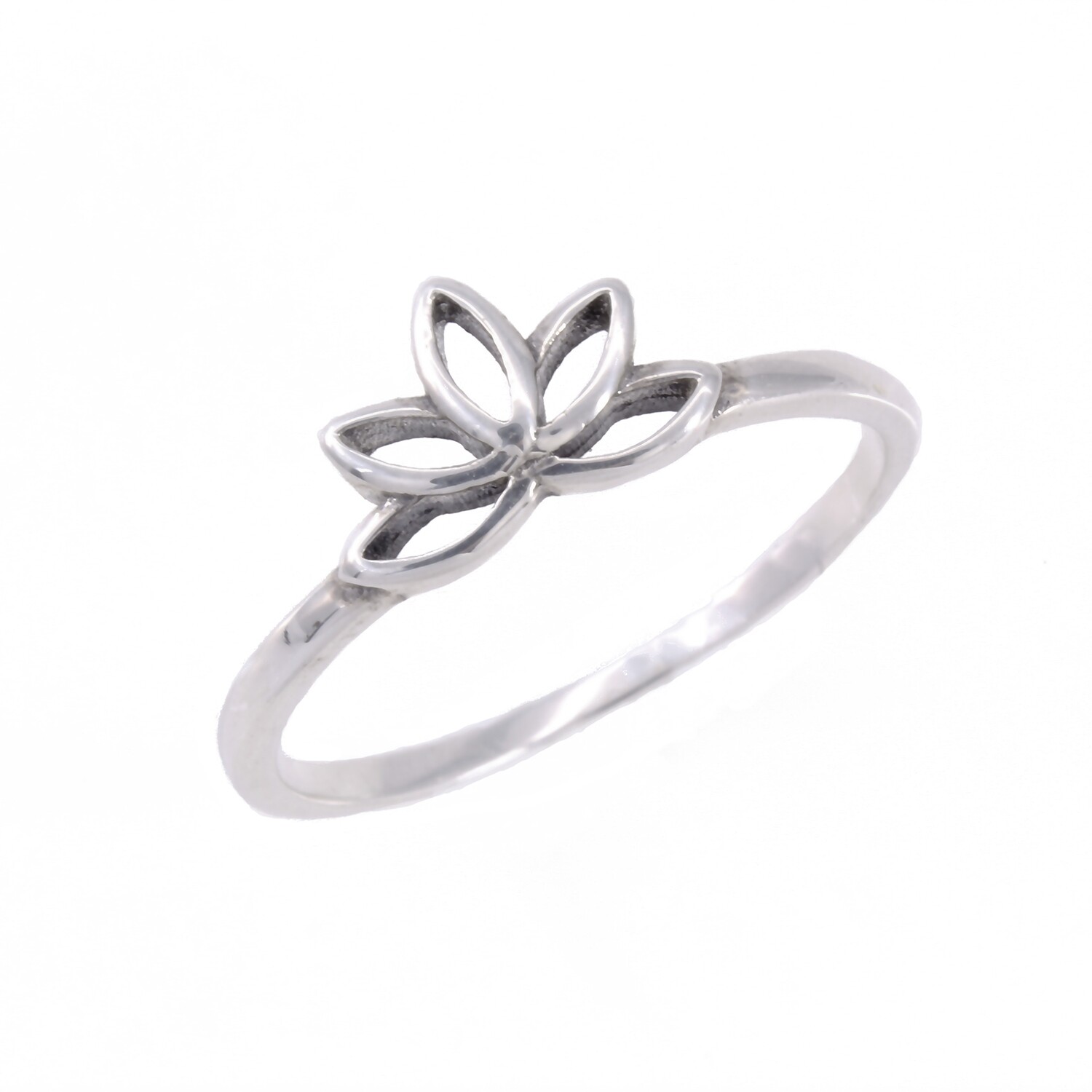 RP3334 Sterling Silver Tiny Open Lotus Ring