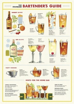 Bartender's Chart Poster  - 20” X 28” - #301
