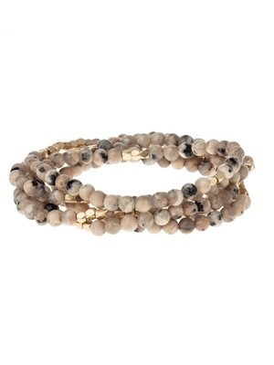 SW042 Stone Wrap Bracelet/Necklace - Rhodonite