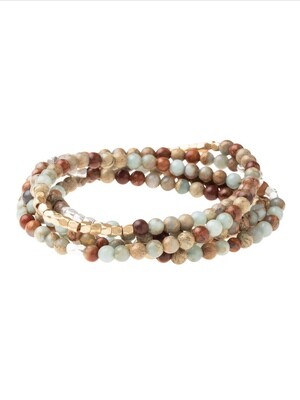 SW030 Stone Wrap Bracelet/Necklace - Aqua Terra Jasper