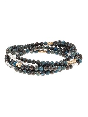 SW028 Stone Wrap Bracelet/Necklace - Blue Sky Jasper