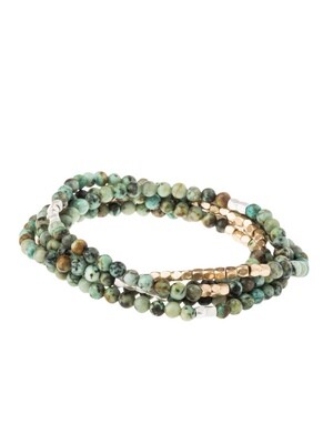 SW021 Stone Wrap Bracelet/Necklace - African Turquoise