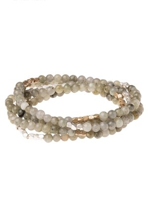 SW016 Stone Wrap Bracelet/Necklace - Labradorite