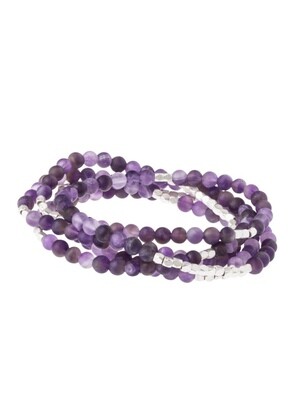 SW020 Stone Wrap Bracelet/Necklace - Amethyst