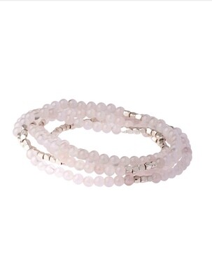 SW019 Stone Wrap Bracelet/Necklace - Rose Quartz