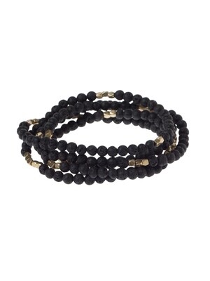  SW002 Stone Wrap Bracelet/Necklace - Lava Stone