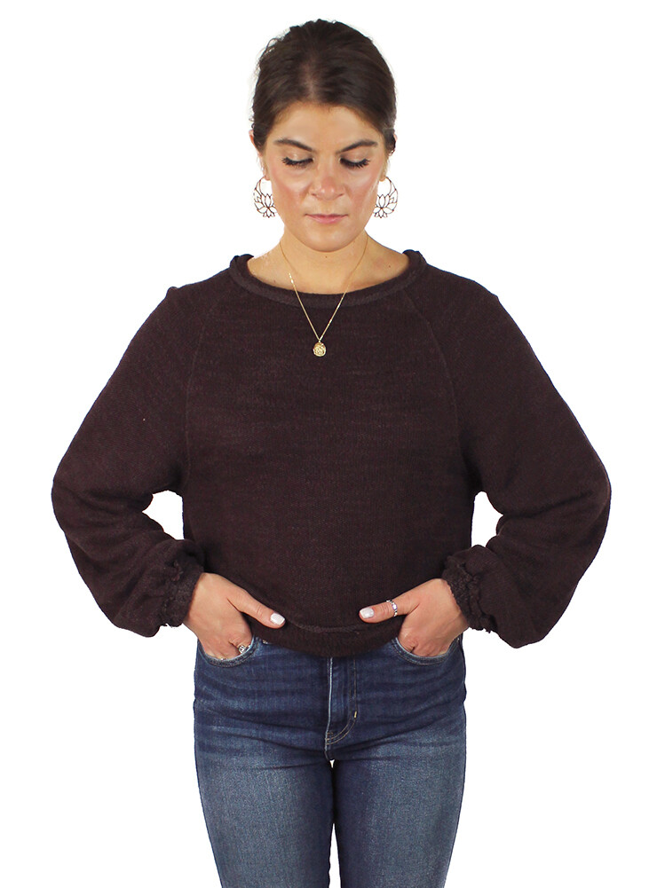 Free People Jade Pullover Sweater - Brown SALE
