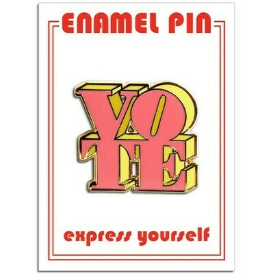 Vote Pink/Yellow Enamel Pin - FFP-183 