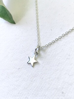 SSN862 Sterling Silver Tiny Star Necklace
