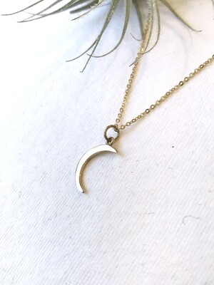 CCN1196 Bronze Medium Crescent Moon Necklace