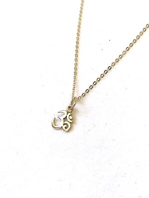 CCN1325 Bronze Tiny Om Symbol Necklace