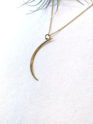 CCN7003 Bronze Large Skinny Moon Necklace
