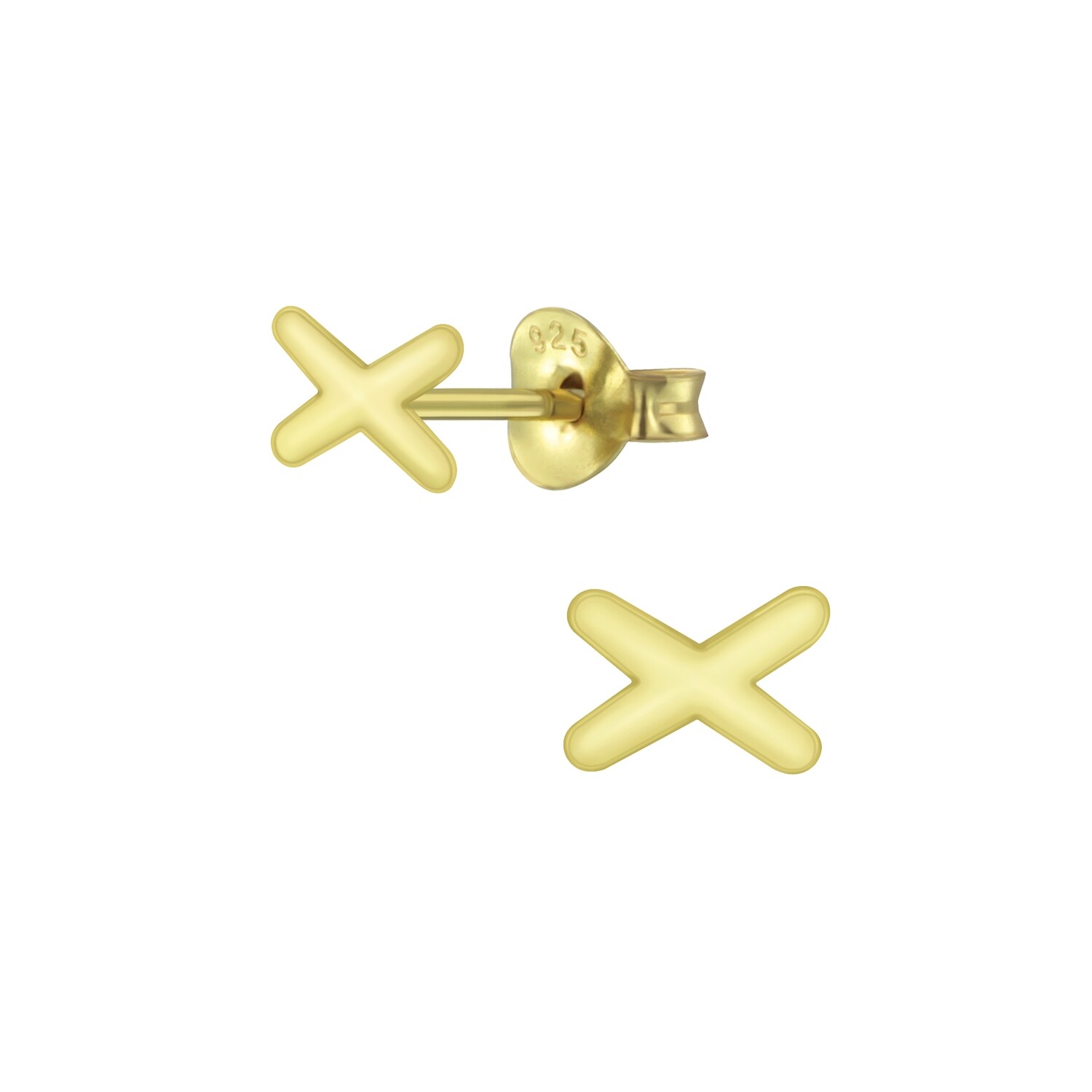 X Shaped Posts - Gold Plated Sterling Silver - P60-7