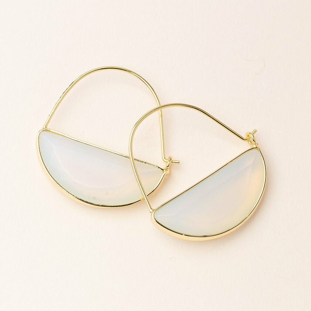 Opalite Prism Hoop - Sterling Silver Dipped Wire - EP012