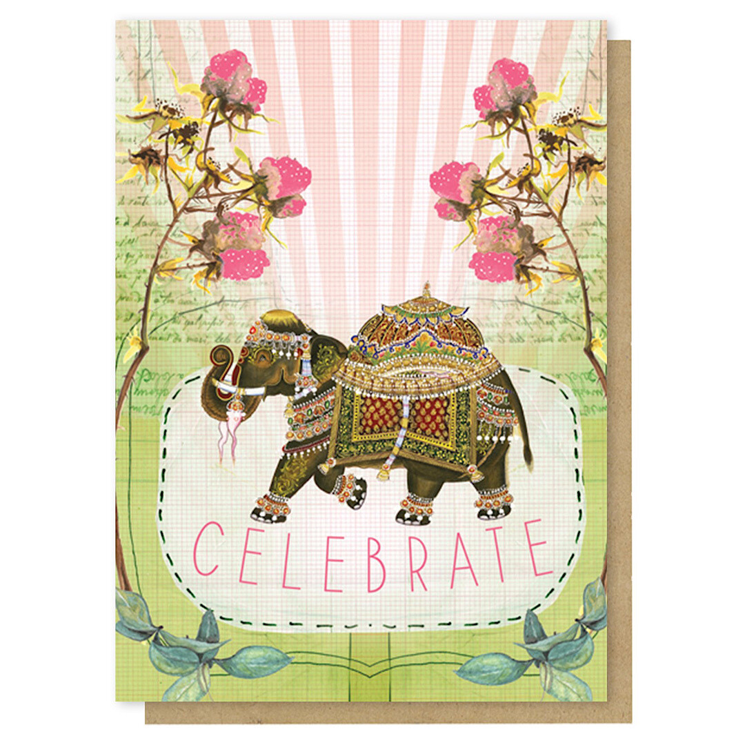 Fancy Elephant Celebrate Greeting Card - PAC208