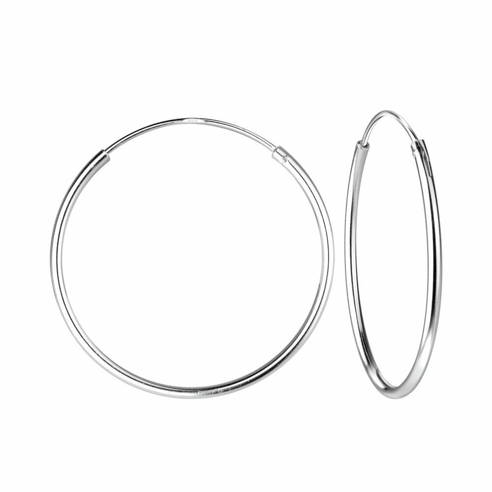 Sterling Silver 25mm Thin Endless Hoops