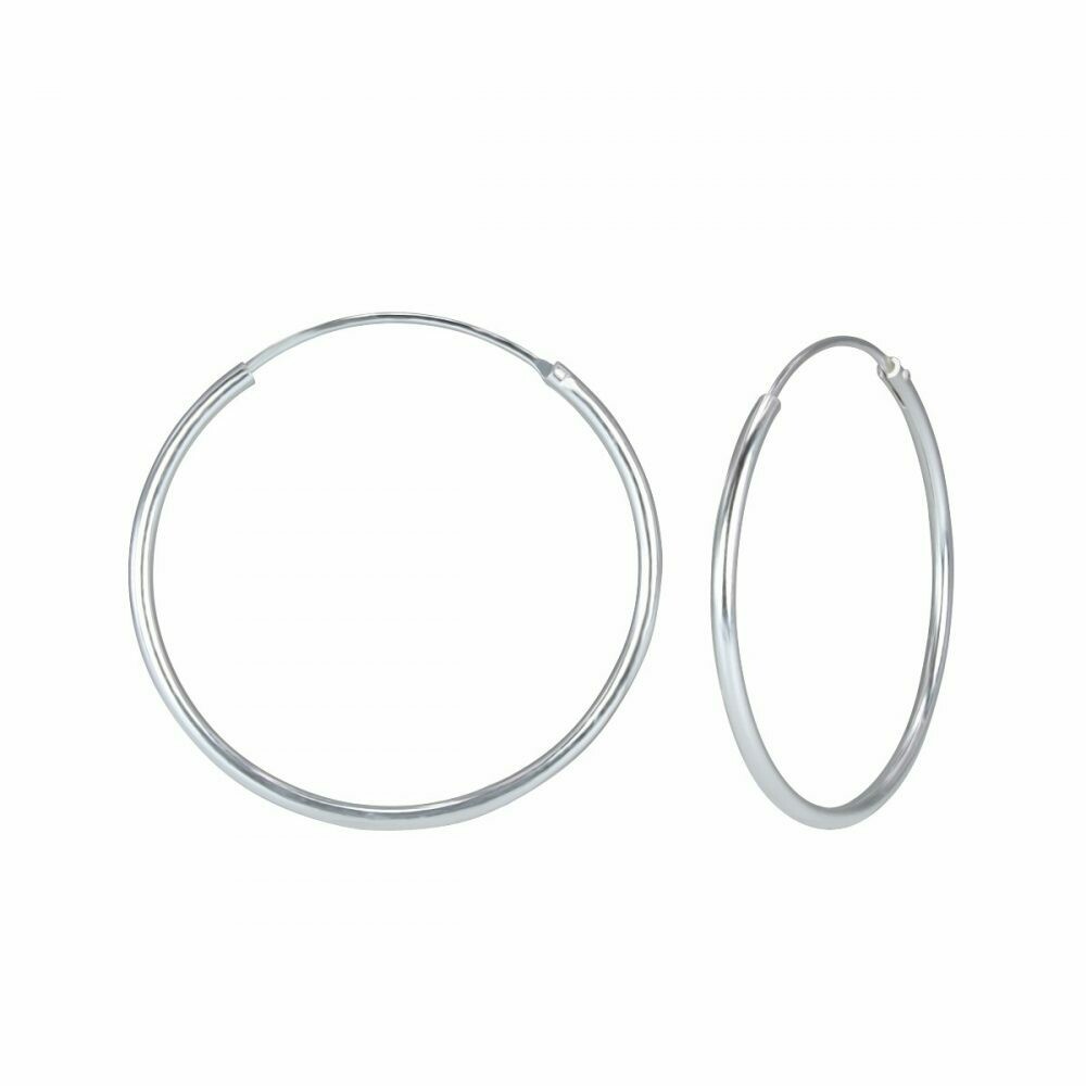 Sterling Silver 30mm Thin Endless Hoops