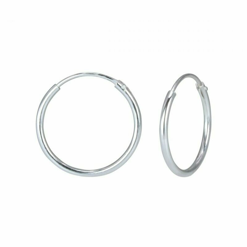 Sterling Silver 16mm Thin Endless Hoops