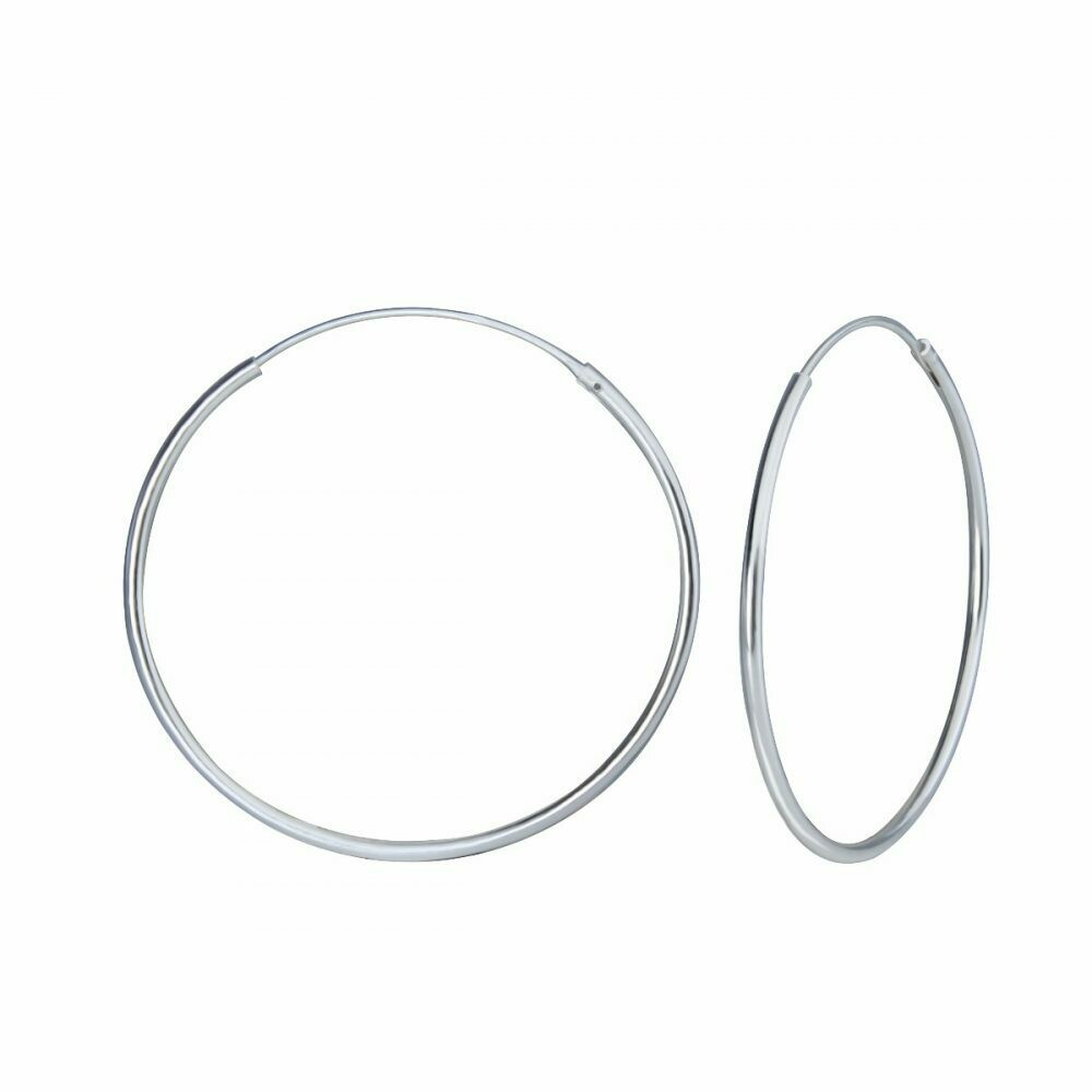 Sterling Silver 35mm Thin Endless Hoops