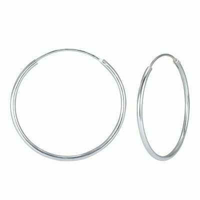 Sterling Silver 50mm Thin Endless Hoops