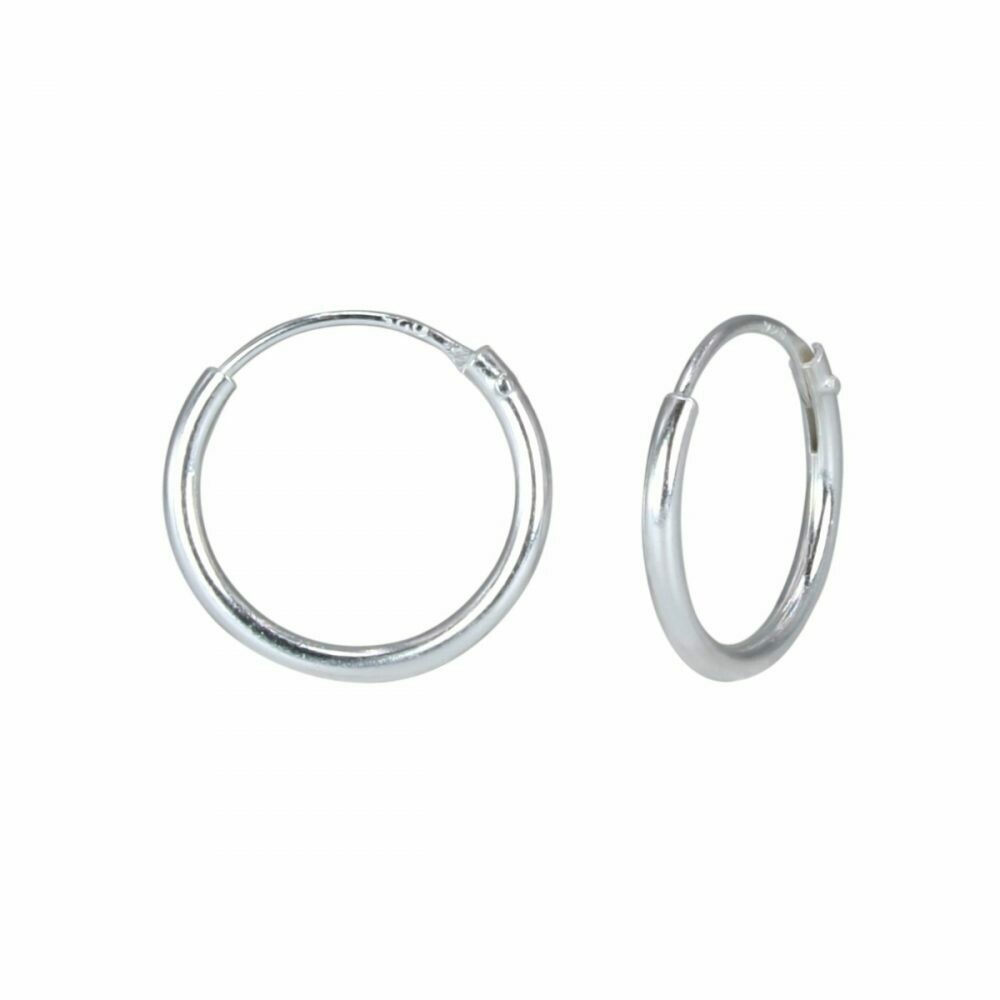 Sterling Silver 12mm Thin Endless Hoops