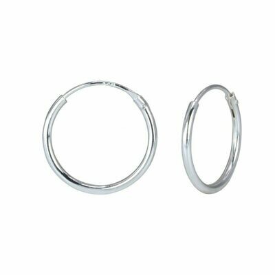 Sterling Silver 14mm Thin Endless Hoops