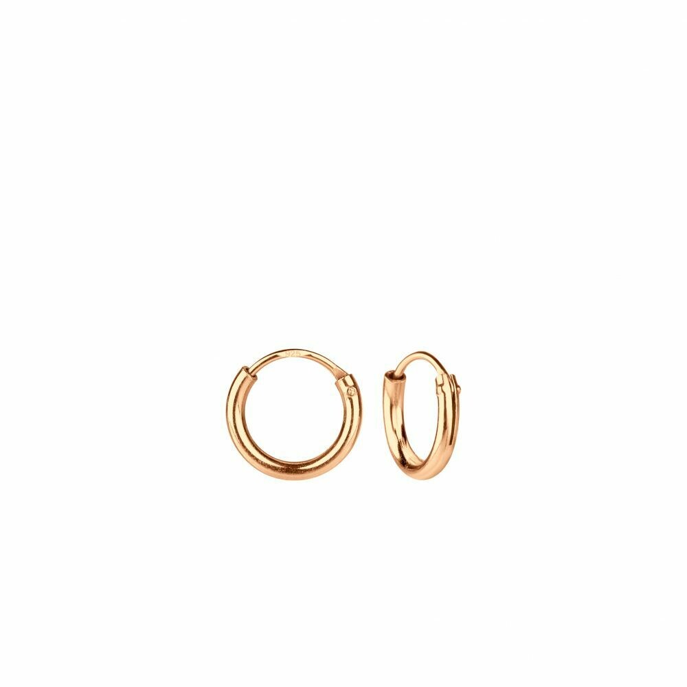 Rose Gold Dipped Sterling Silver 8mm Thin Endless Hoops