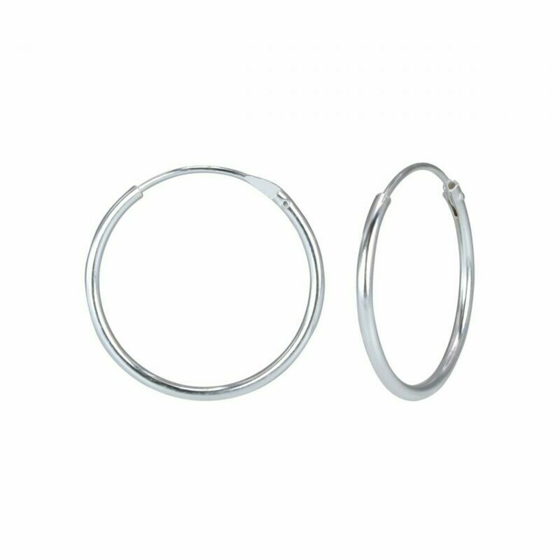 Sterling Silver 18mm Thin Endless Hoops