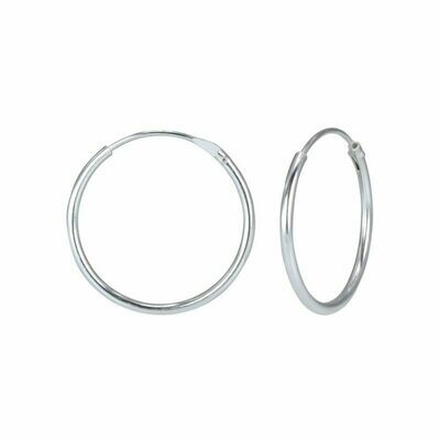 Sterling Silver 18mm Thin Endless Hoops