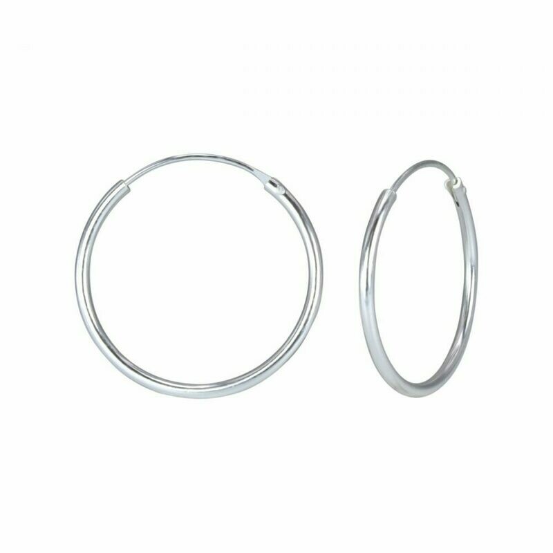 Sterling Silver 20mm Thin Endless Hoops