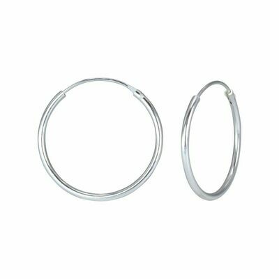 Sterling Silver 20mm Thin Endless Hoops