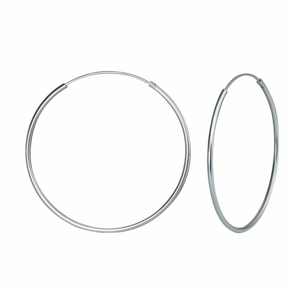 Sterling Silver 40mm Thin Endless Hoops