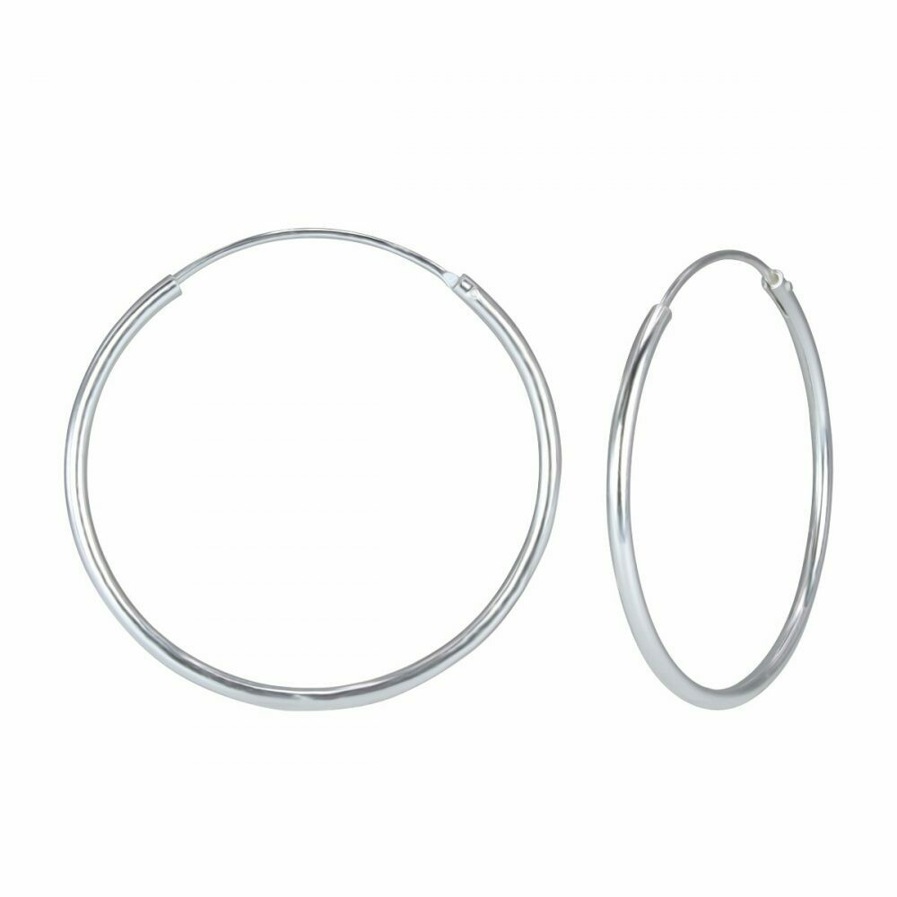 Sterling Silver 45mm Thin Endless Hoops