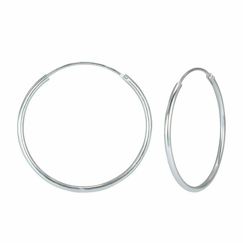 Sterling Silver 45mm Thin Endless Hoops