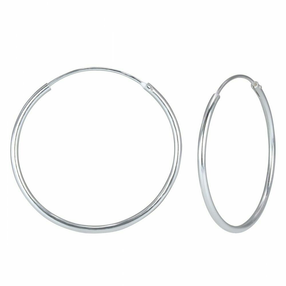 Sterling Silver 55mm Thin Endless Hoops