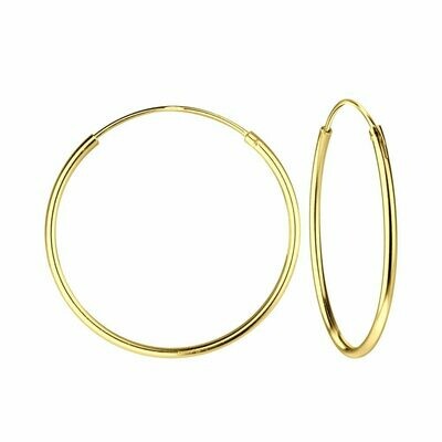 Gold Dipped Sterling Silver Endless Hoops