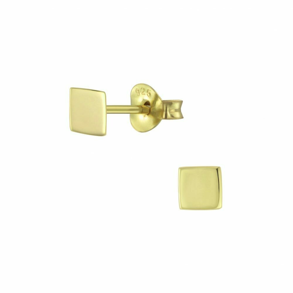 Square 4mm Posts - Gold Plated Sterling Silver - P60-19