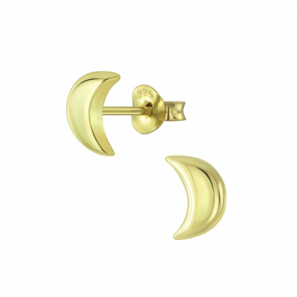 Raised Moon Posts - Gold Plated Sterling Silver - P60-18