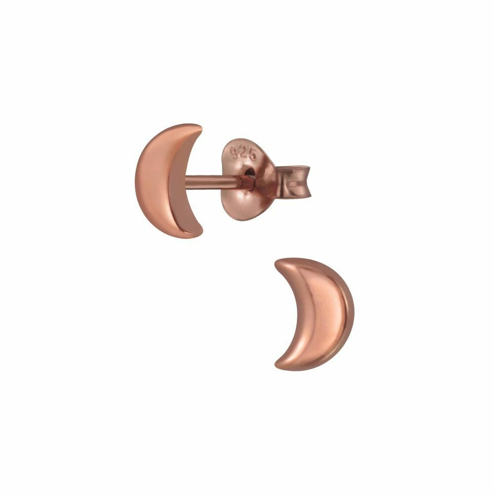 Raised Moon Posts - Rose Gold Plated Sterling Silver - P66-3
