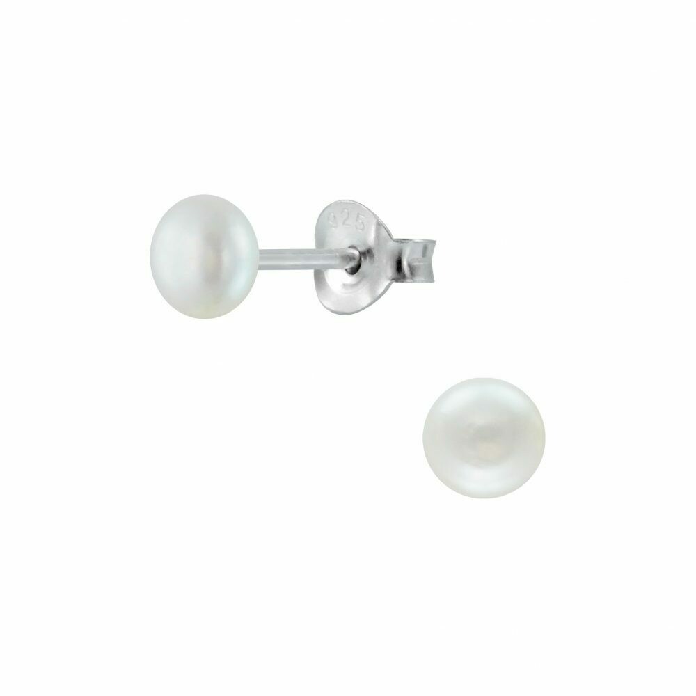 Freshwater Pearl 4mm Button Posts - Sterling Silver - P75-20