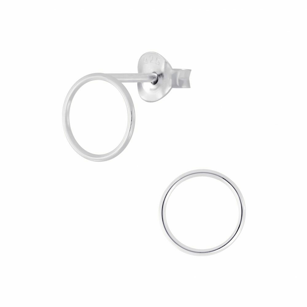 Sterling Silver Open 9mm Circle Posts - P70-13