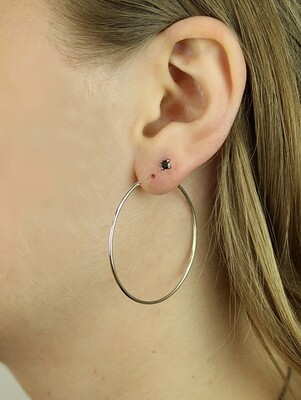 Sterling Silver 35mm Thin Endless Hoops